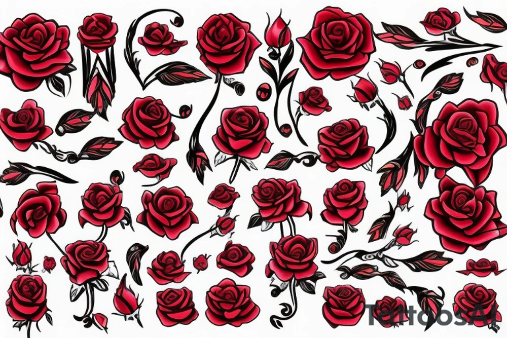 rose red transparent tattoo idea
