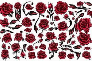 rose red transparent tattoo idea