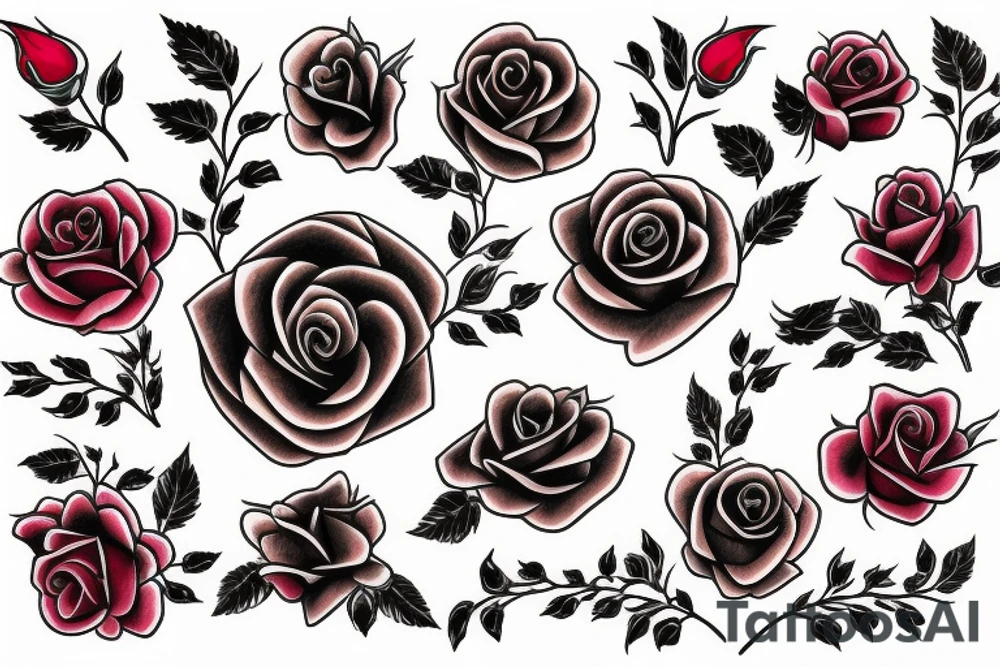 rose green red big high resolution tattoo idea