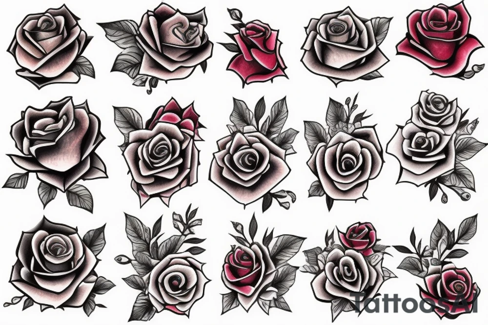 rose green red big high resolution tattoo idea