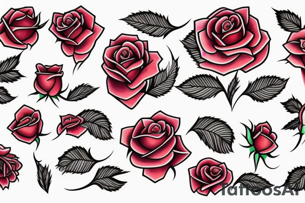 rose green red big high resolution tattoo idea