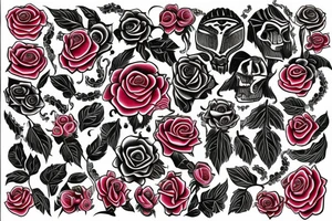 rose green red big tattoo idea