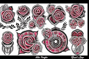 rose green red big tattoo idea