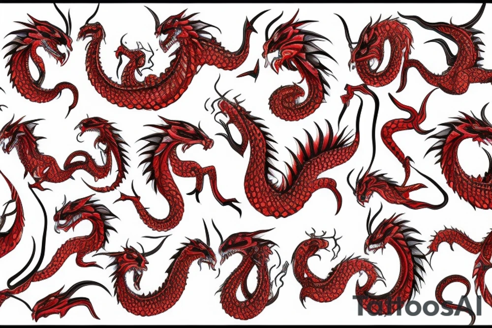 red dragon big long tattoo idea