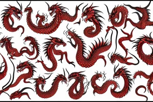 red dragon big long tattoo idea