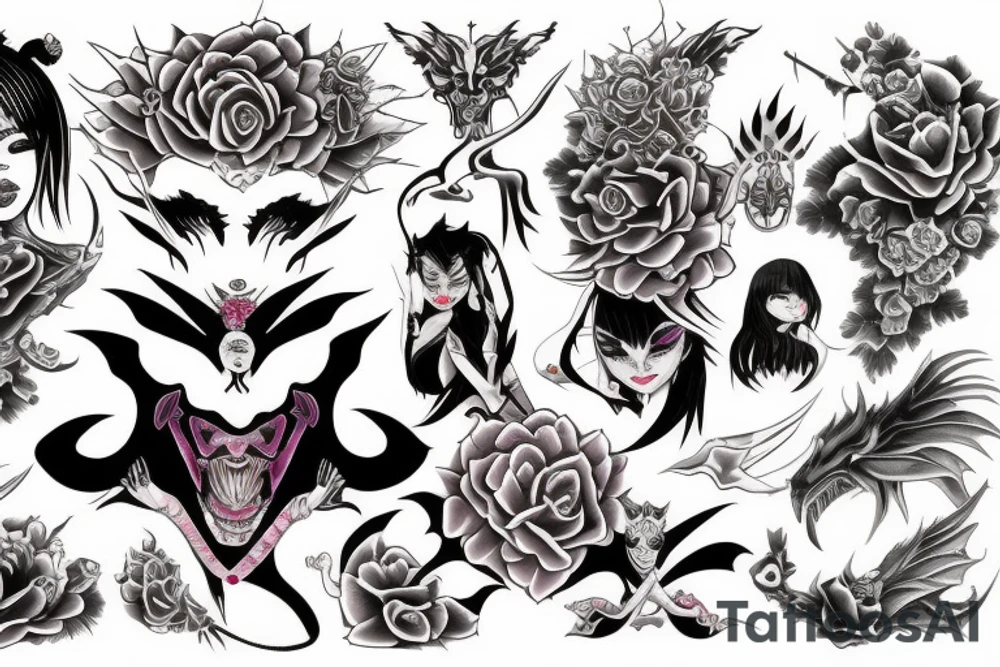 demon female big tattoo idea