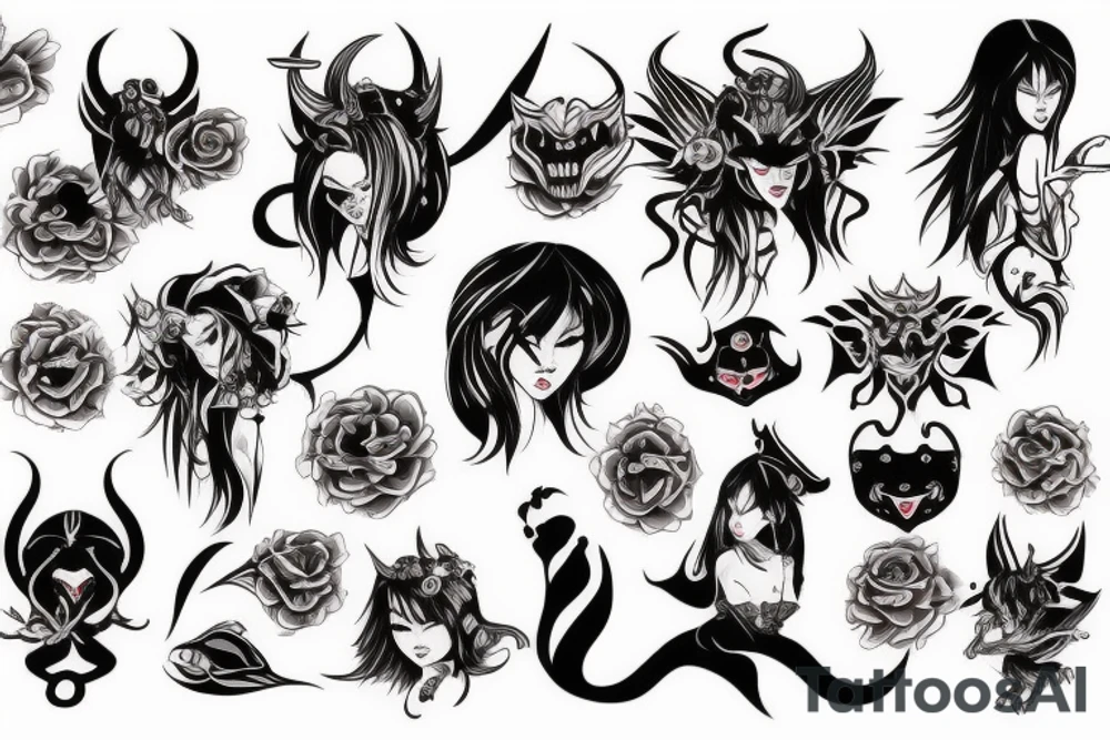 demon female big tattoo idea