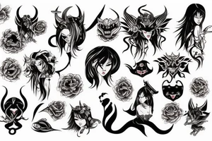demon female big tattoo idea