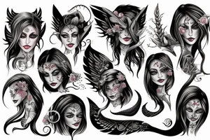 demon female big tattoo idea