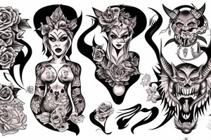 demon female big tattoo idea