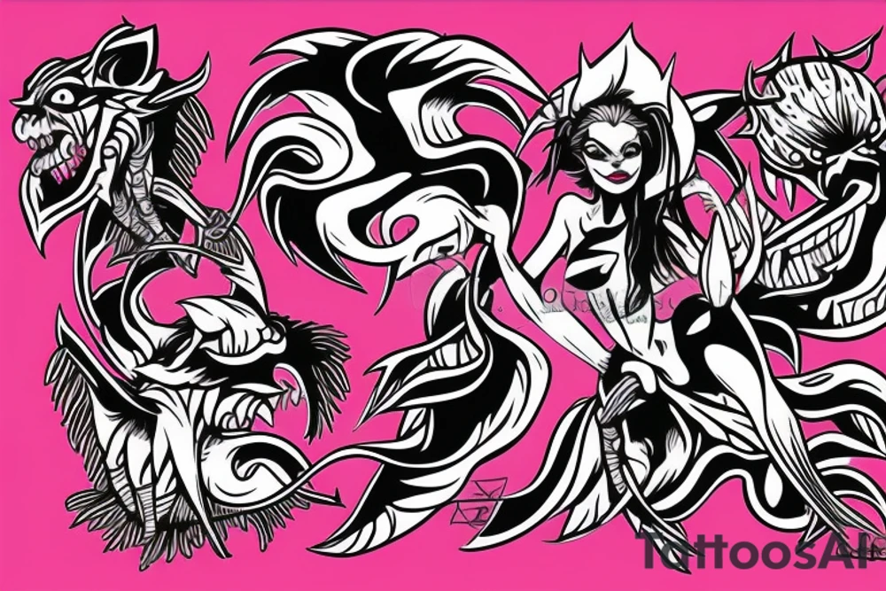 demon female big tattoo idea
