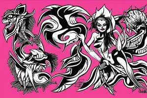 demon female big tattoo idea