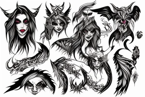 demon female big tattoo idea