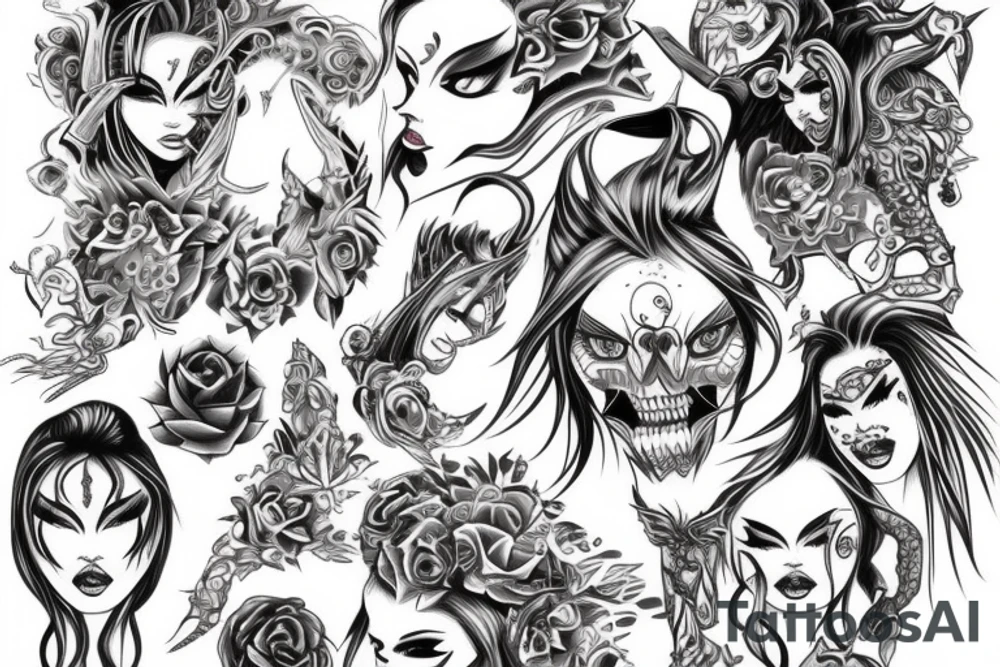 demon female big tattoo idea