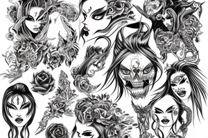 demon female big tattoo idea