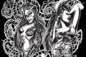 demon female big tattoo idea