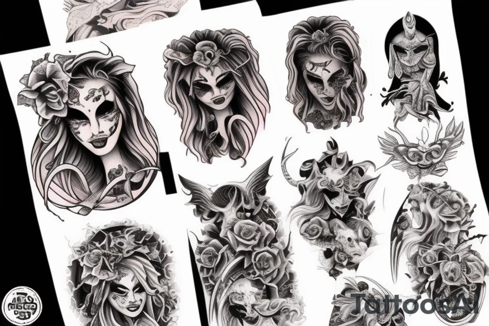 demon female big tattoo idea