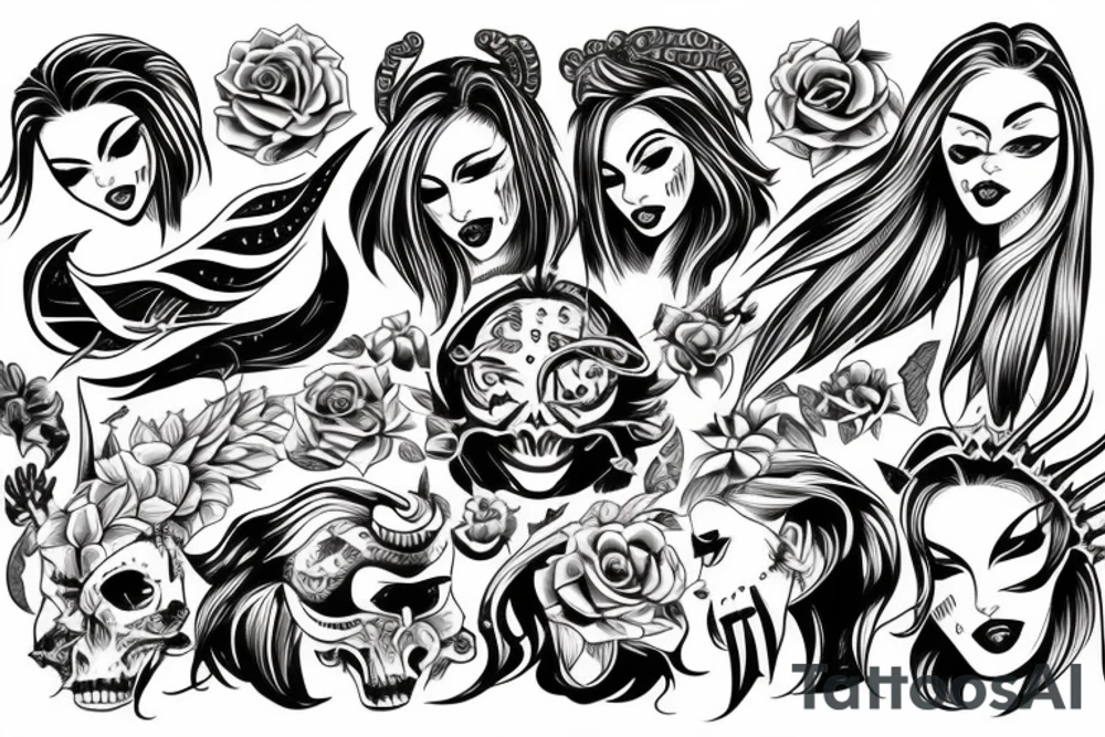 demon female big tattoo idea