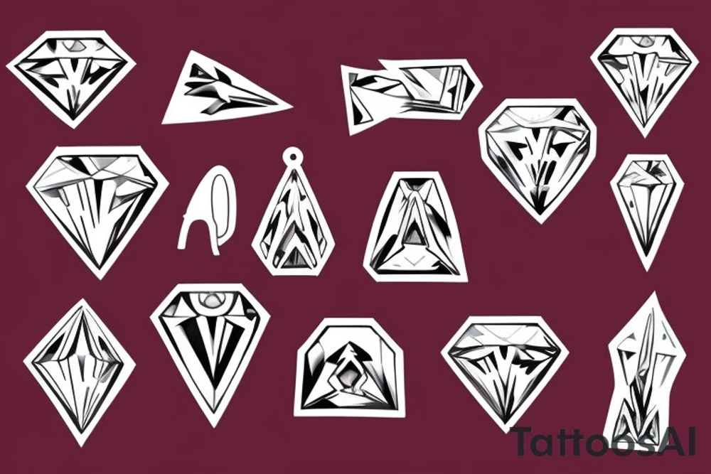 earrings diamond tattoo idea