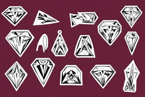 earrings diamond tattoo idea