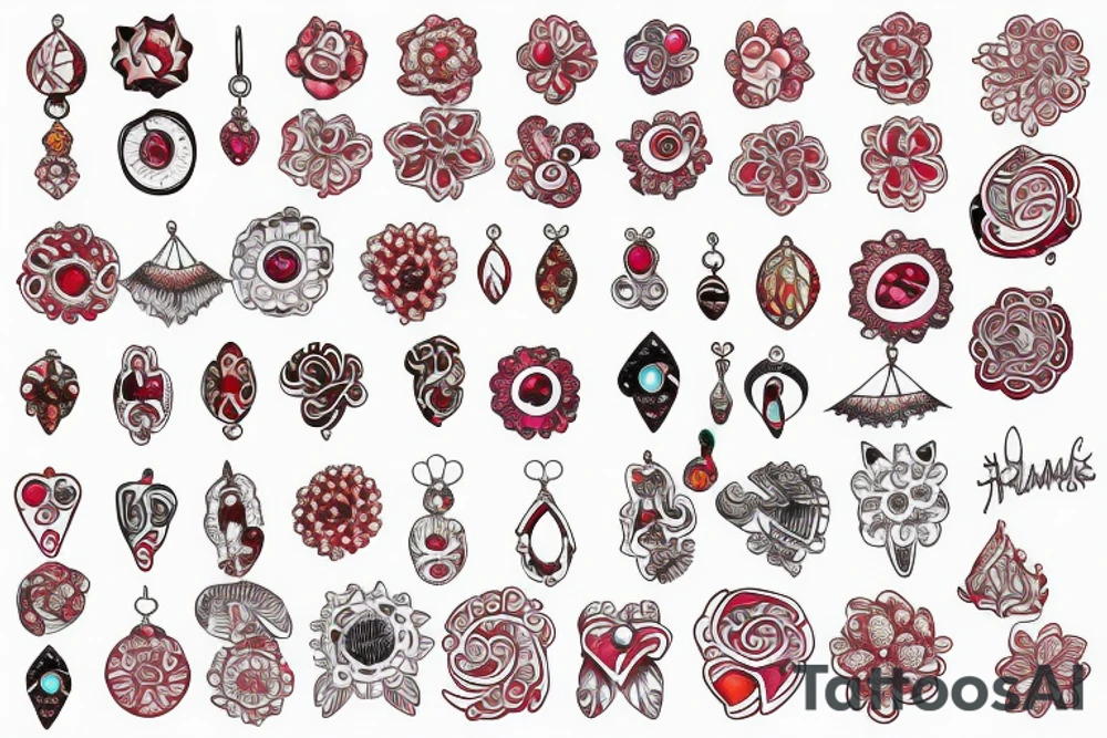 earrings big red tattoo idea