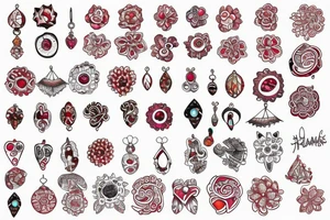 earrings big red tattoo idea