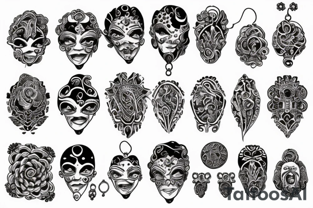 earrings big red tattoo idea
