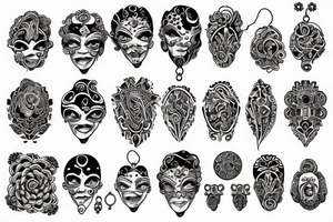 earrings big red tattoo idea