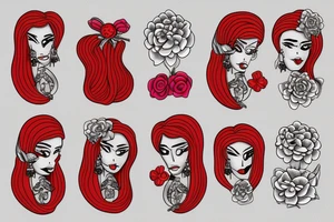 earrings big red tattoo idea