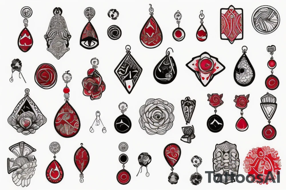 earrings big red tattoo idea