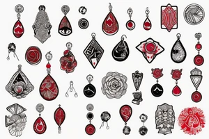 earrings big red tattoo idea