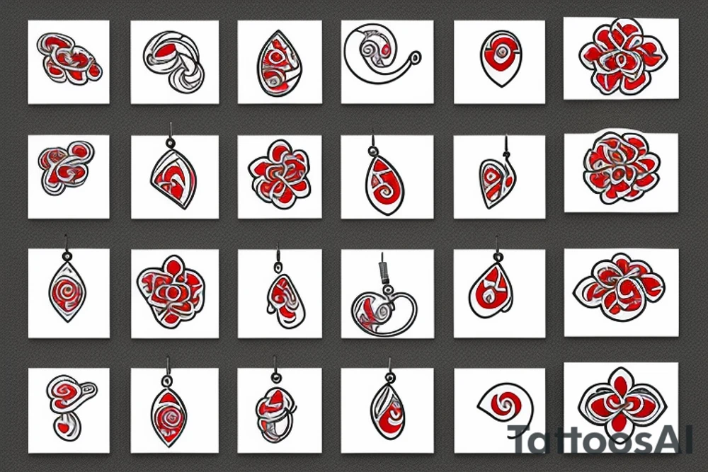 earrings big red tattoo idea