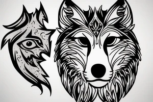 wolf face tattoo idea