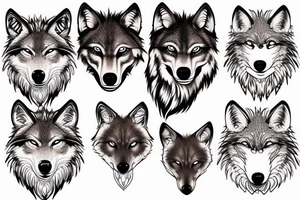 wolf face tattoo idea