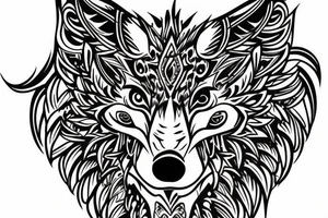 wolf face big tattoo idea