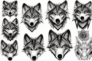 wolf face big tattoo idea