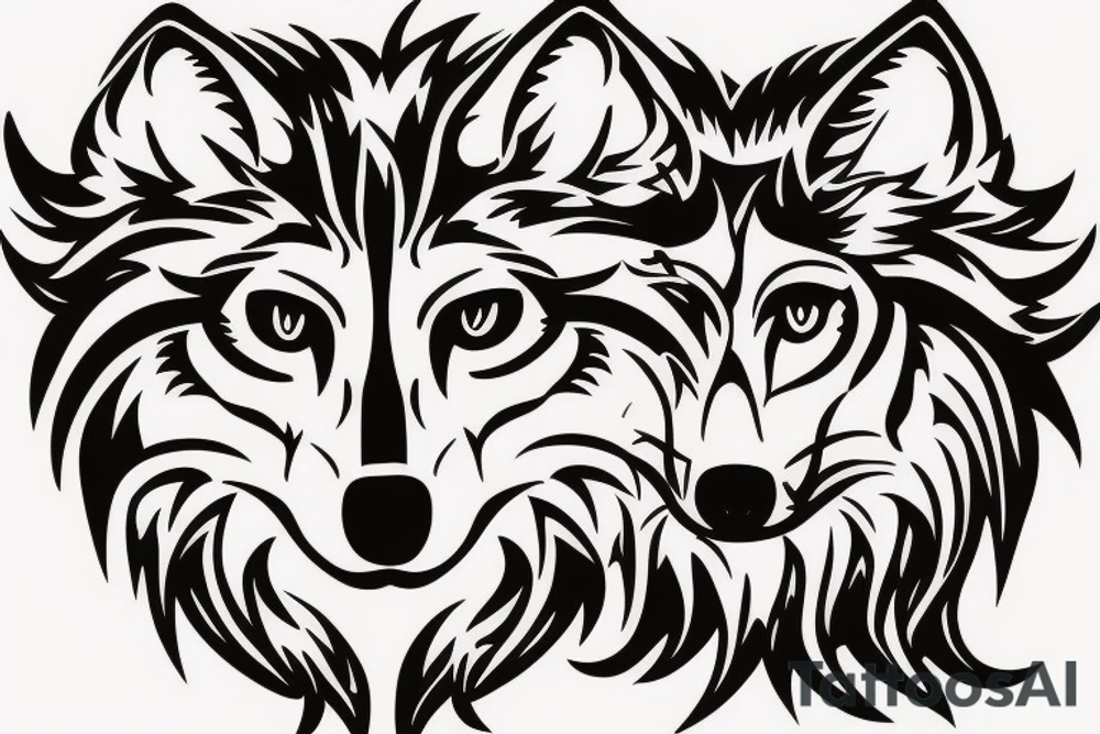 wolf face fang clipart tattoo idea