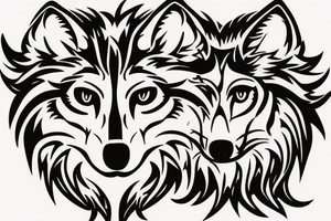 wolf face fang clipart tattoo idea