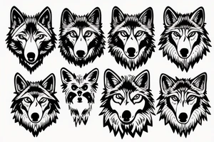 wolf face clipart tattoo idea