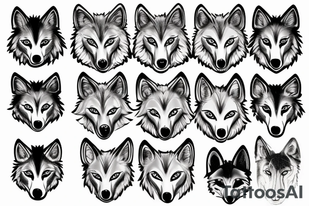 wolf face clipart tattoo idea