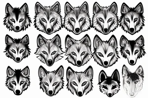 wolf face clipart tattoo idea