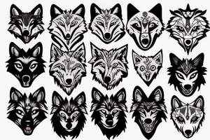 wolf face clipart red tattoo idea