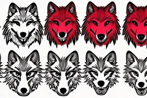 wolf face clipart red tattoo idea