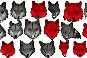 wolf face clipart red tattoo idea