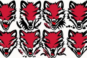 wolf face fang clipart red tattoo idea