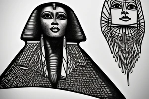 Great sphinx in from of great pyramids tattoo idea