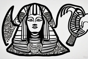 Great sphinx in from of great pyramids tattoo idea