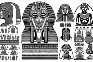 Great sphinx in from of great pyramids tattoo idea