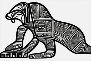 Great sphinx in from of great pyramids tattoo idea