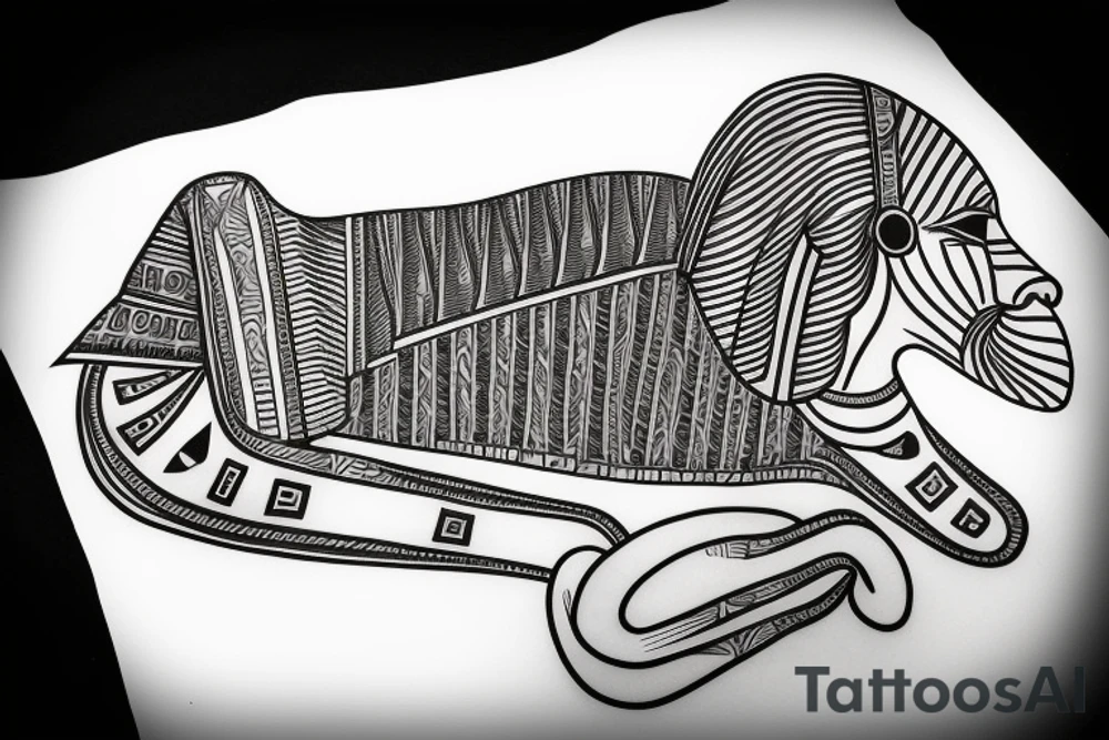 Great sphinx in front of great pyramids tattoo idea